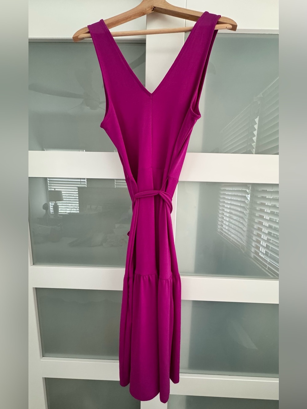 Banana Republic Magenta Pink Tie Waist Wide Leg Jumpsuit XS - Picture 5 of 9